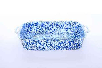 Crow Canyon Lasagna Pan Enamelware, Blue Marble